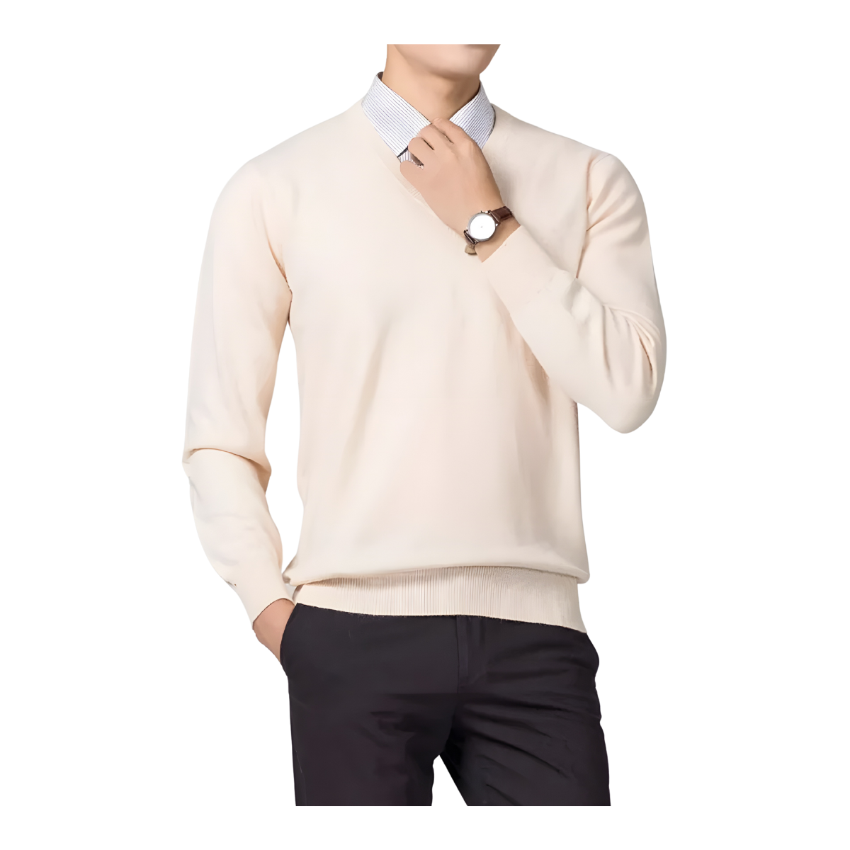 Luxueuze Cashmere V-Neck Sweater – Tijdloze Elegantie