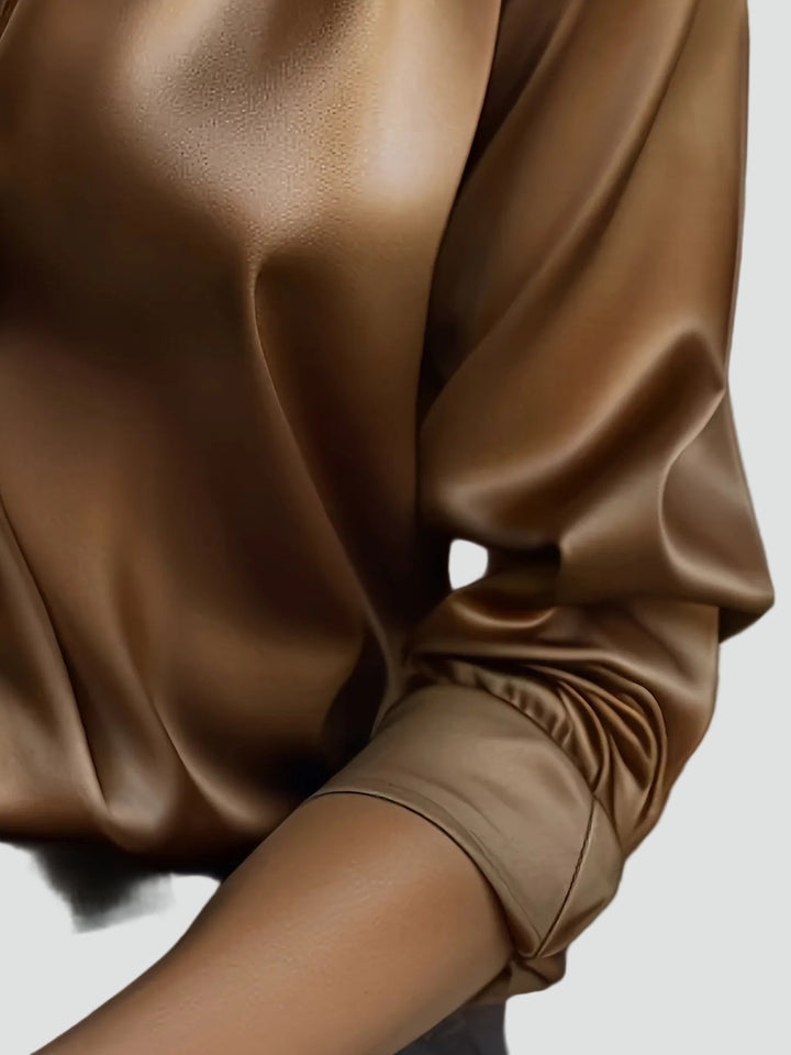 Klassieke Dames Blouse Met Lange Mouwen En Satijnlook