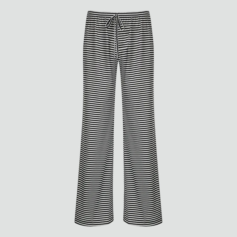 Zomerse Dames Broek Met Wijde Pijpen En Elastische Taille