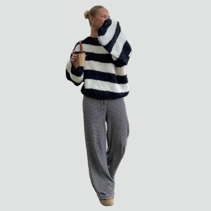 Zomerse Dames Broek Met Wijde Pijpen En Elastische Taille