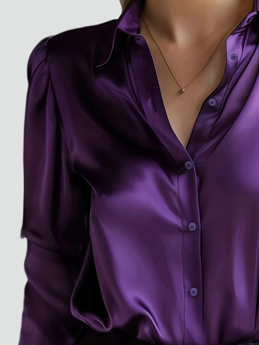 Klassieke Dames Blouse Met Lange Mouwen En Satijnlook