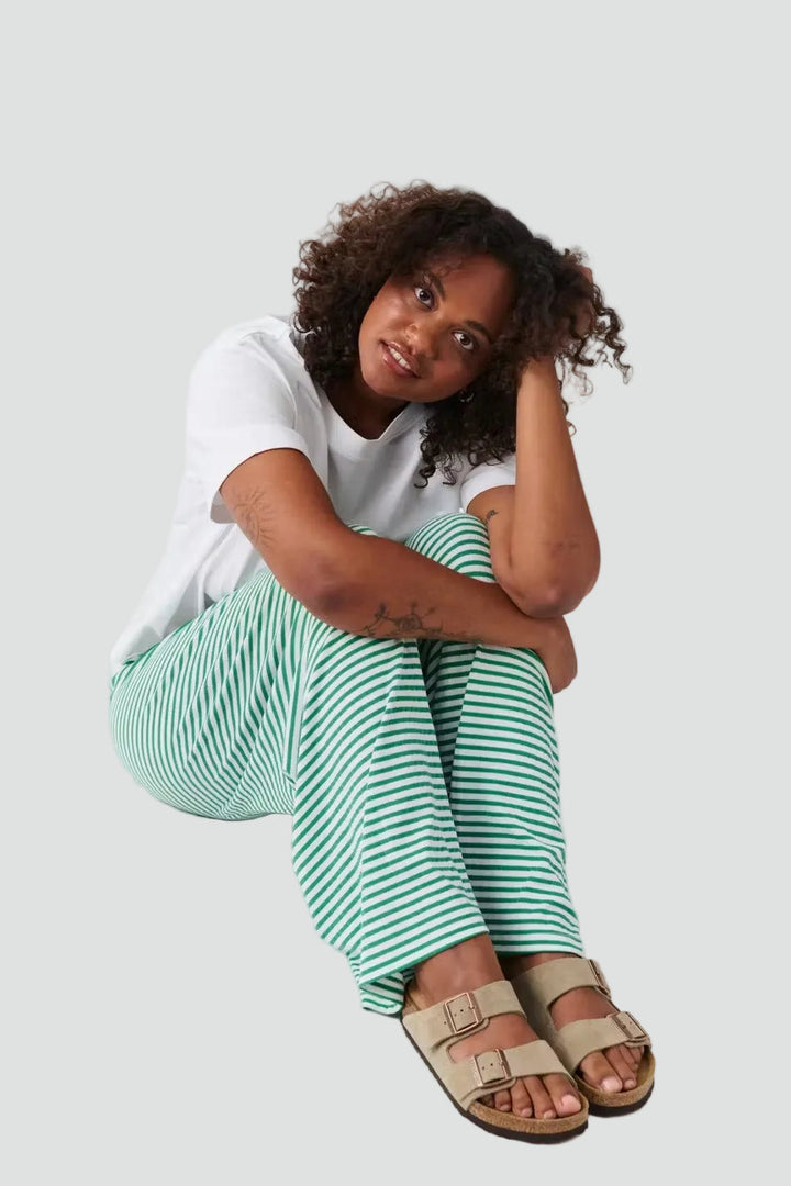 Zomerse Dames Broek Met Wijde Pijpen En Elastische Taille