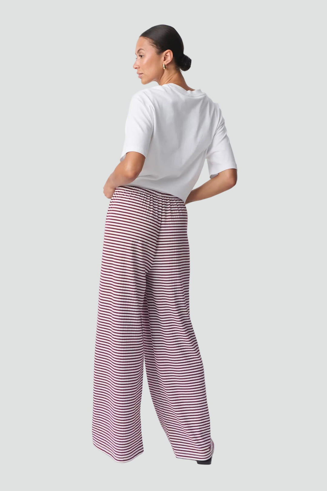 Zomerse Dames Broek Met Wijde Pijpen En Elastische Taille