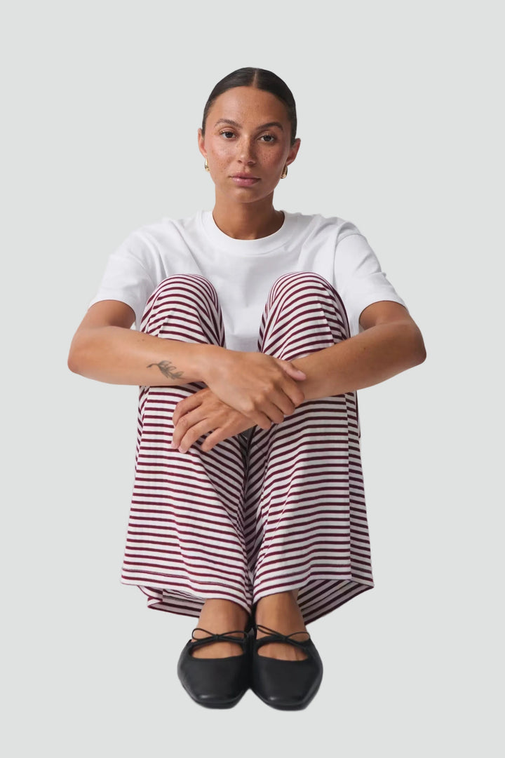 Zomerse Dames Broek Met Wijde Pijpen En Elastische Taille