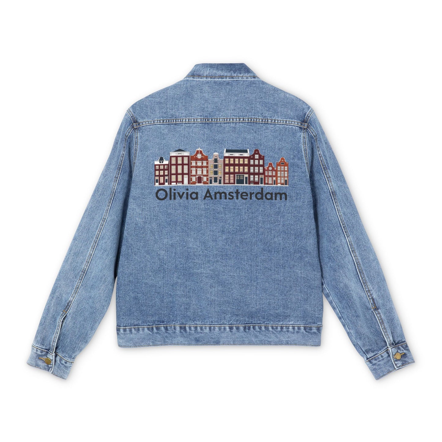 Olivia Amsterdam Spijkerjas – Grachtenpanden Design Unisex