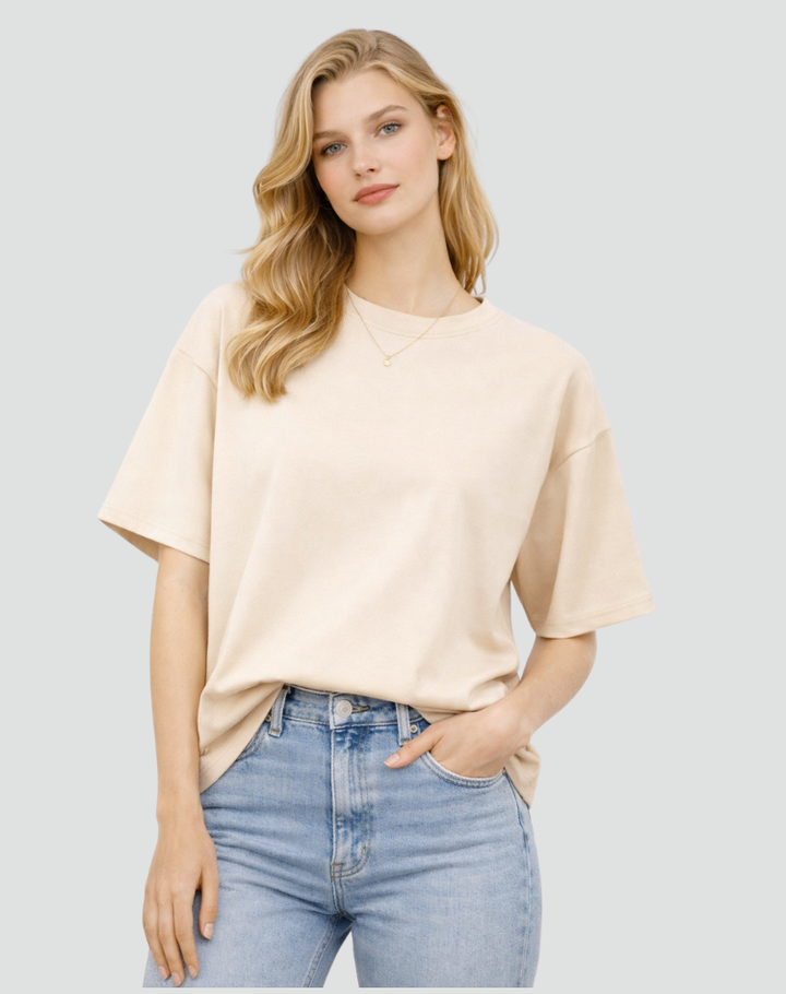 Casual Dames Oversized T Shirt Met Korte Mouwen En Ronde Hals
