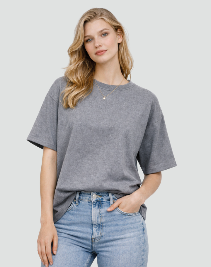 Casual Dames Oversized T Shirt Met Korte Mouwen En Ronde Hals