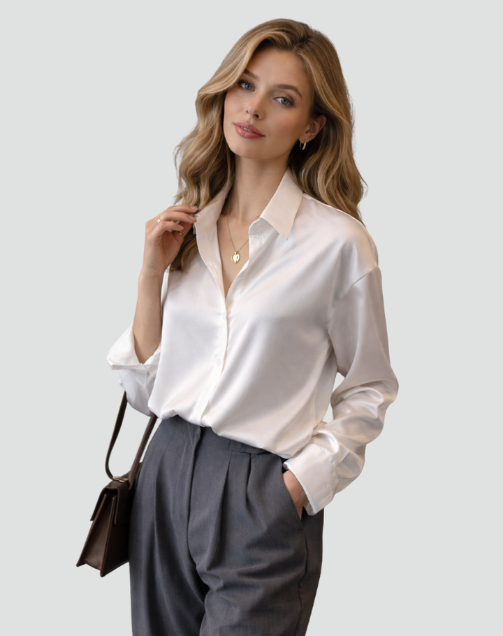 Chique Dames Blouse Met Lange Mouwen En Loose Fit