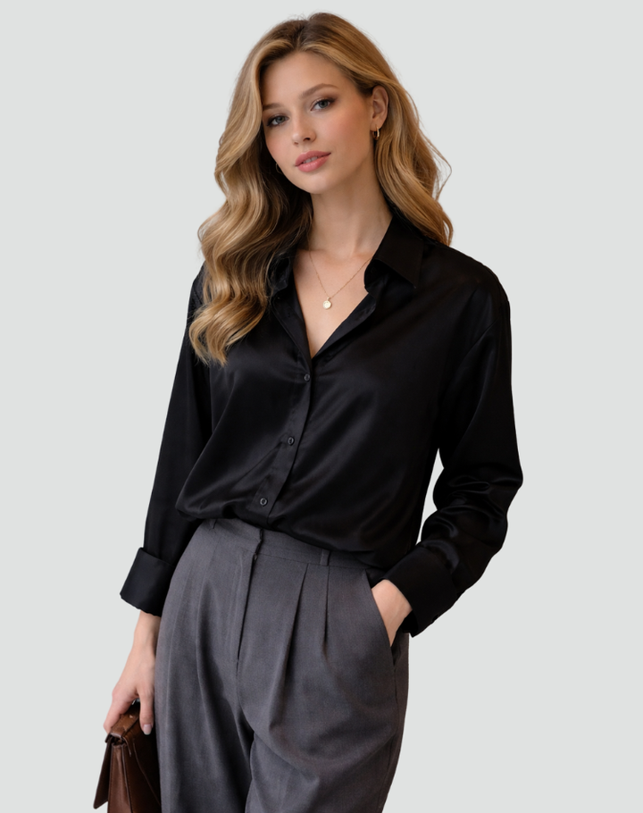 Chique Dames Blouse Met Lange Mouwen En Loose Fit