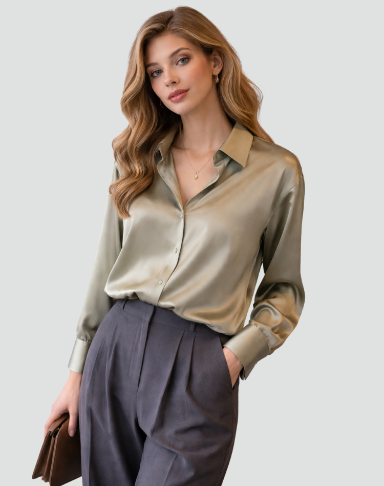 Chique Dames Blouse Met Lange Mouwen En Loose Fit