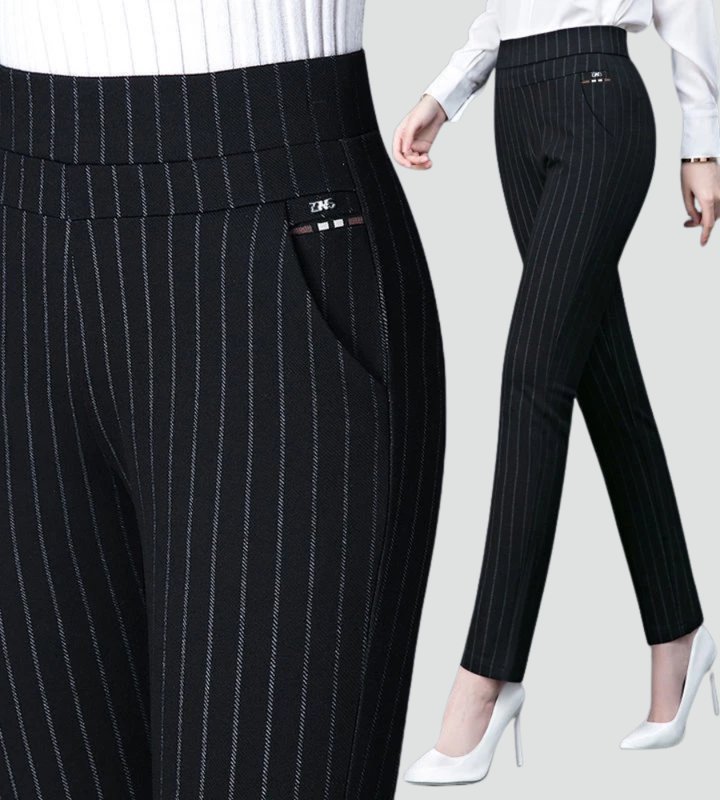 Elegante Dames Broek Met Hoge Taille En Elastische Band
