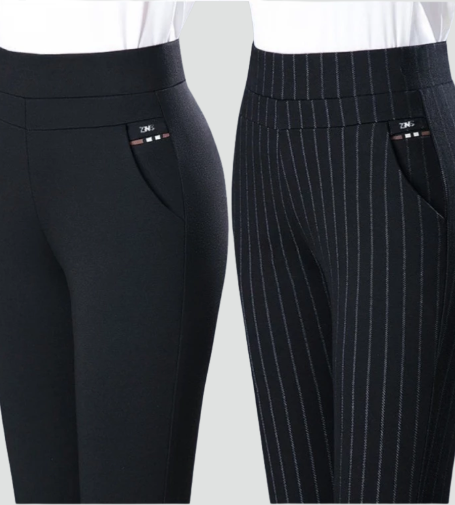 Elegante Dames Broek Met Hoge Taille En Elastische Band