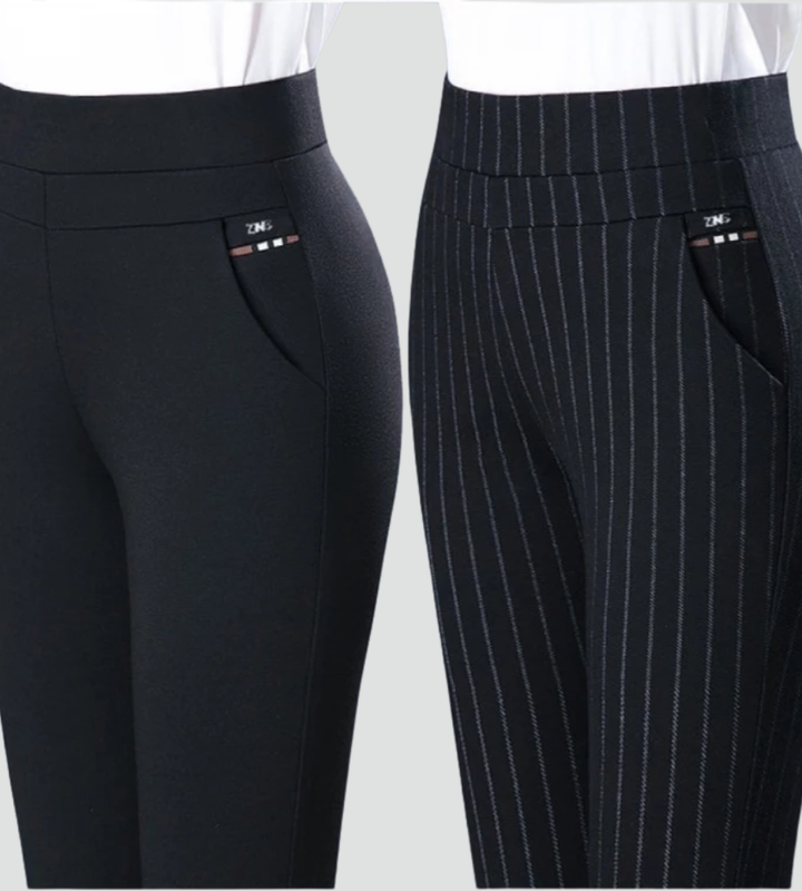 Elegante Dames Broek Met Hoge Taille En Elastische Band