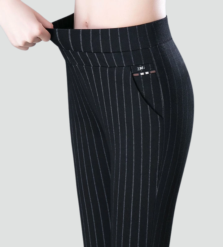Elegante Dames Broek Met Hoge Taille En Elastische Band