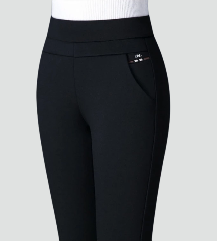 Elegante Dames Broek Met Hoge Taille En Elastische Band
