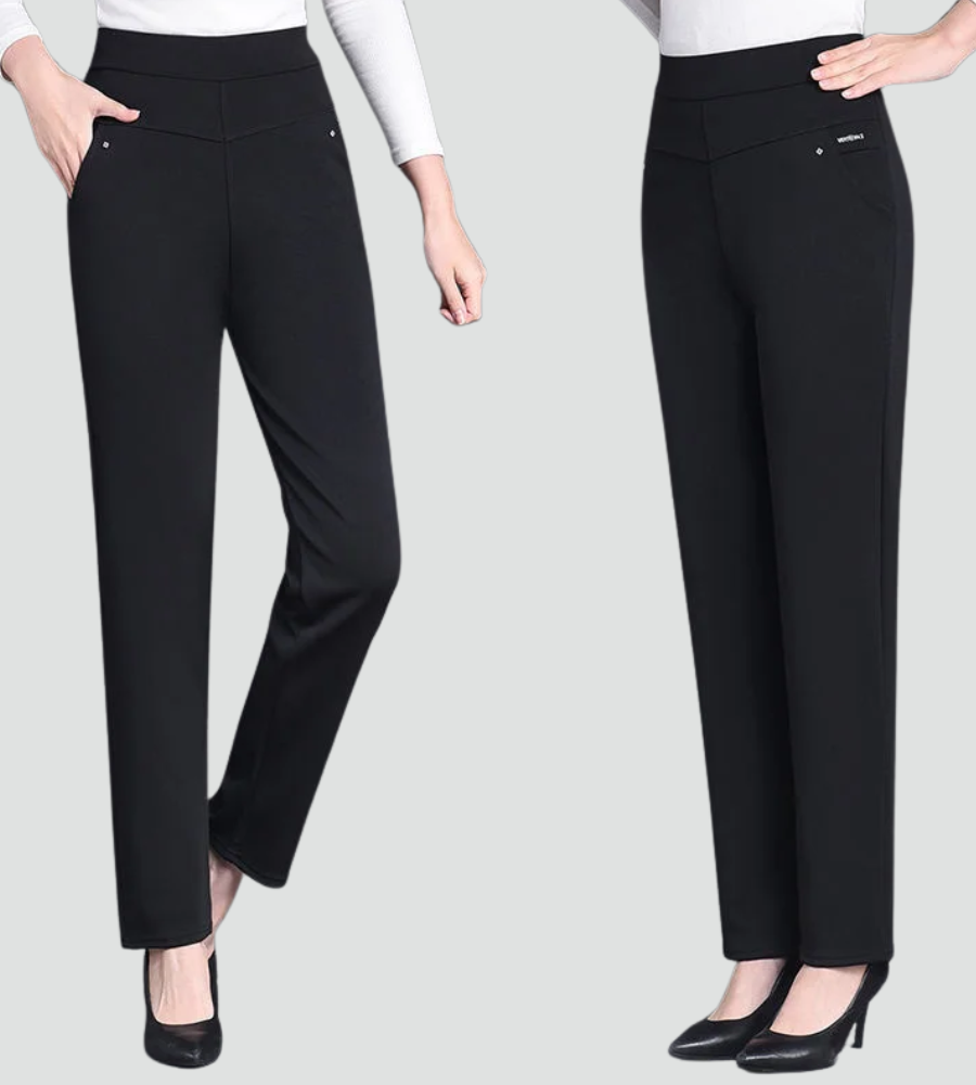 Elegante Dames Broek Met Hoge Taille En Elastische Band