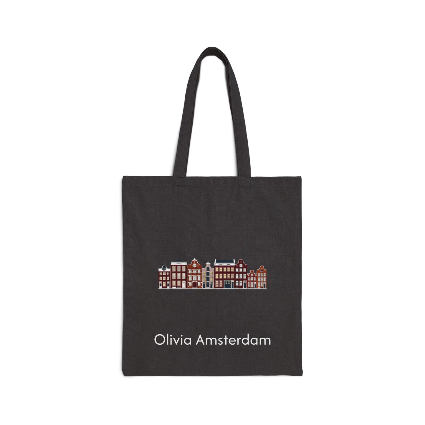 Olivia's Canvas Tas – Zwart met Grachtenpanden