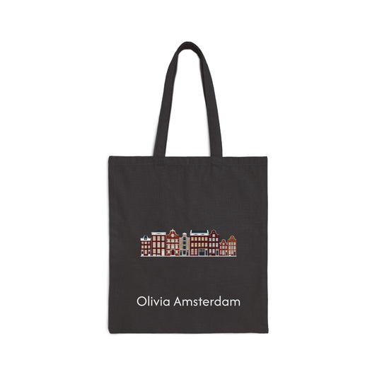 Olivia's Canvas Tas – Zwart met Grachtenpanden