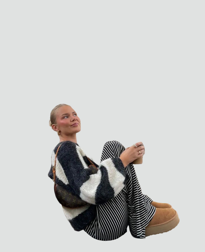 Zomerse Dames Broek Met Wijde Pijpen En Elastische Taille