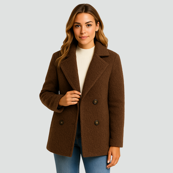 Warme Dames Fleece Jas Met Kraag Voor Winter En Herfst