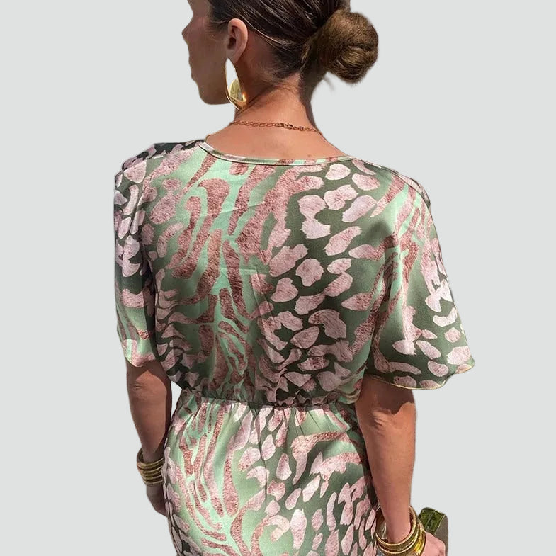 Elegante Dames Cocktail Midi Jurk Met V Hals En Getailleerde Pasvorm